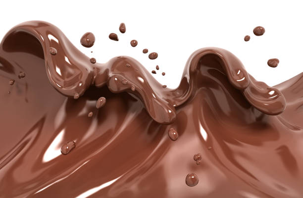 핫 초콜릿 3d 렌더링의 스플래시 - drink close up dairy product flowing 뉴스 사진 이미지