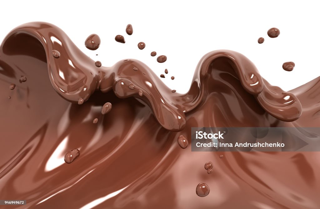 Splash of hot chocolate 3d rendering Splash chocolate isolated 3d rendering Chocolate Stock Photo