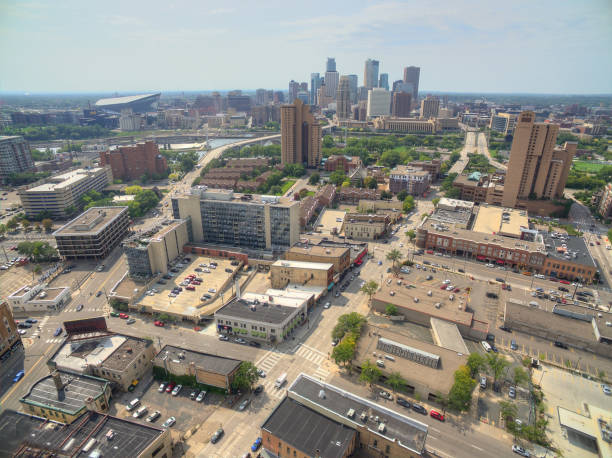 istock Minneapolis, Minnesota Skyline seen from above by Drone in Spring 946949868