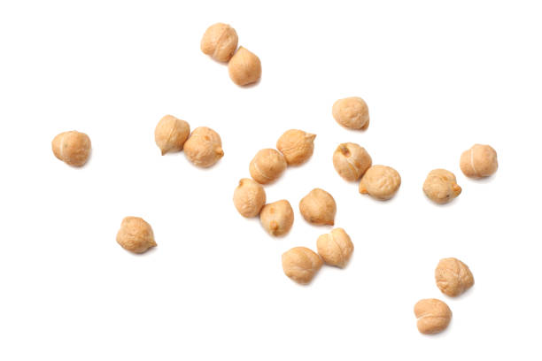 istock chickpeas isolated on white background. top view 946952524