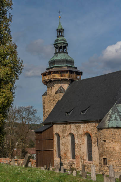 Church in Horni Slavkov town in spring sunny day