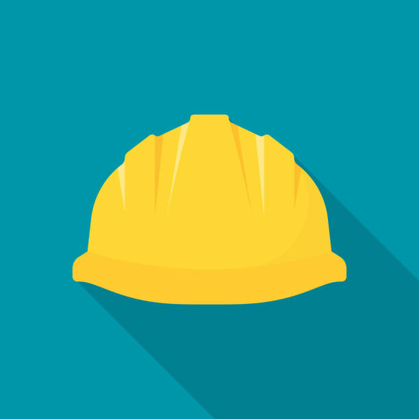 строительный шлем. желтая защитная шляпа - hardhat stock illustrations