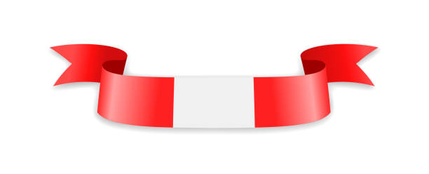 istock Austria flag in the form of wave ribbon. 946956228