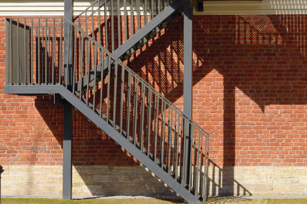 istock Metal staircase leading to the roof. 946957002