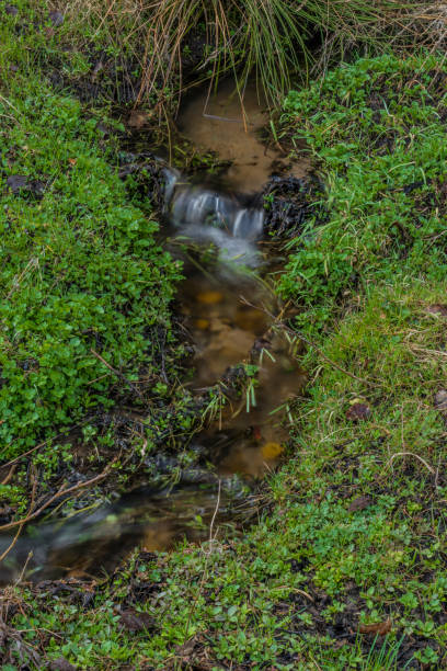 Closeup of the Cumbemayo canal, near the city of Cajamarca, Peru, is a Pre-Inca aquaduct, part of an important hydraulic system thought to be built 1500 - 1000 BC.