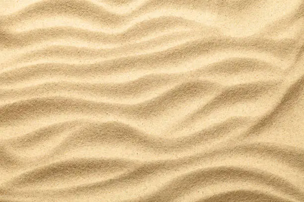 Sand texture for summer background. Copy space. Top view