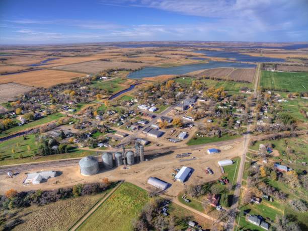 Small Town Willow Lake in Rural South Dakota captured by Drone Small Town Willow Lake in Rural South Dakota captured by Drone south dakota photos stock pictures, royalty-free photos & images