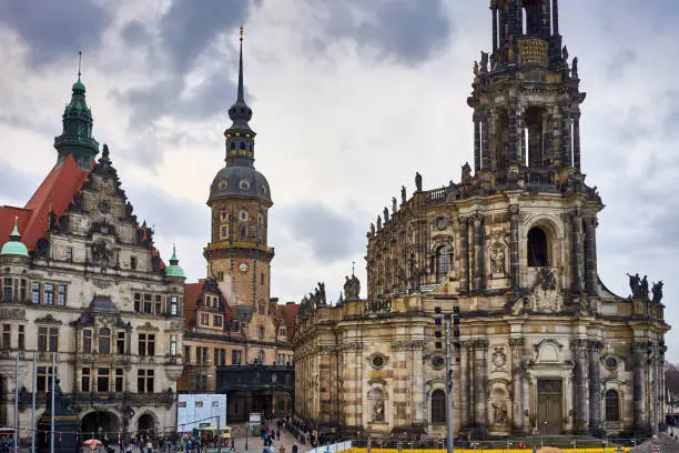 Catholic Hofkirche, Hausmannsturm, Dresden Castle - Saxony, Germany