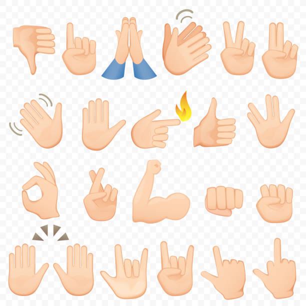 Set of cartoon hands icons and symbols. Emoji hand icons. Different hands, gestures, signals and signs, vector illustration collection. Set of cartoon hands icons and symbols. Emoji hand icons. Different hands, gestures, signals and signs, vector illustration collection 777 stock illustrations