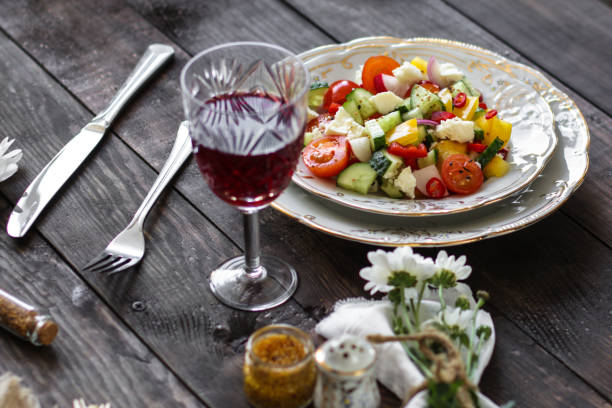 istock vegetables - a set of ingredients for salad (tomato, cucumber, radish, pepper, arugula, basil, parsley, dill, herbs, herbs, radish and others) 946975812
