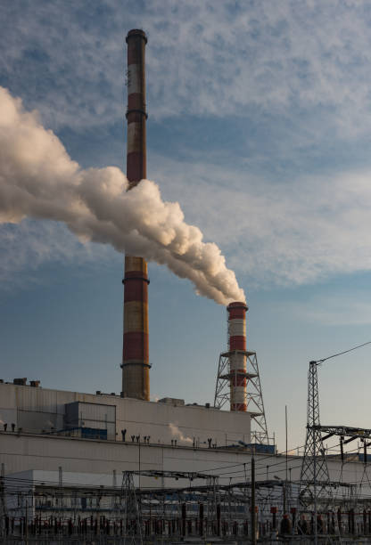 istock Power plant smoke chimney Krakow, Poland 946987164