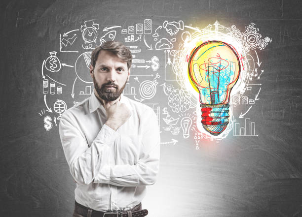 istock Confident young businessman, good idea 946992316