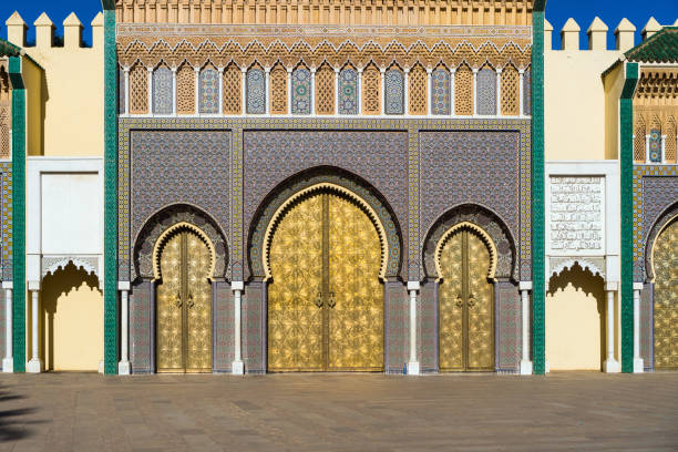 dar al-makhzen o palazzo reale dar el-makhzen a fez, marocco - dar el makhzen foto e immagini stock