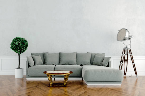 istock 3d render of beautiful interior setup with couch and wooden floor 947008778
