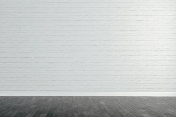 istock 3d interior with blank wall and wooden floor, render 947009016