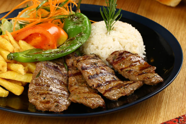 Grilled beef steak and vegetables