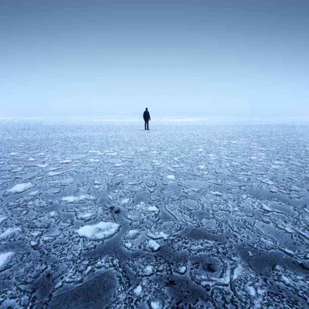 istock winter landscape with fog on the ice 947023388