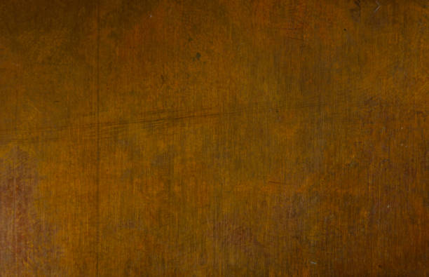 istock Aged copper plate texture, old worn metal background. 947030014