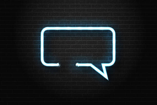 istock Vector realistic isolated neon sign of speech bubble frame for decoration and covering on the wall background. Concept of social media, restaurant and cafe signboard. 947030130