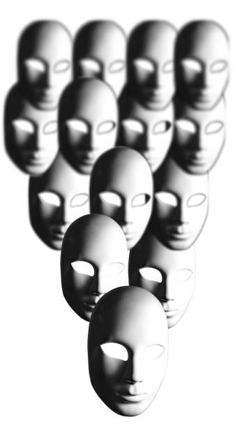 istock White mask group of several on white background 947033096