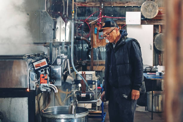 piccola azienda familiare di un'industria dello sciroppo d'acero - maple syrup sugar shack foto e immagini stock