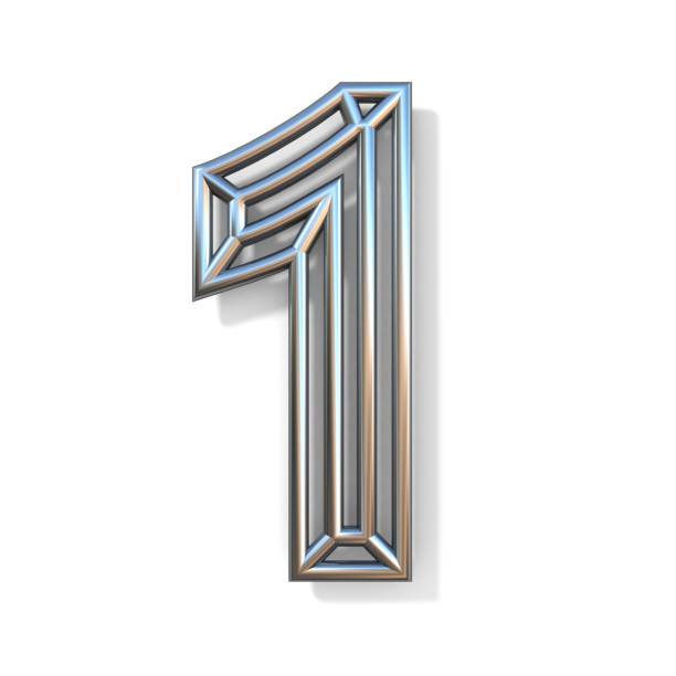 istock Wire outline font number 1 ONE 3D 947054498