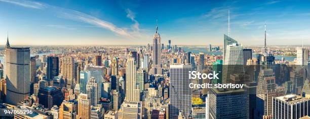 Manhattan Aerial View Stock Photo - Download Image Now - New York City, Urban Skyline, Manhattan - New York City