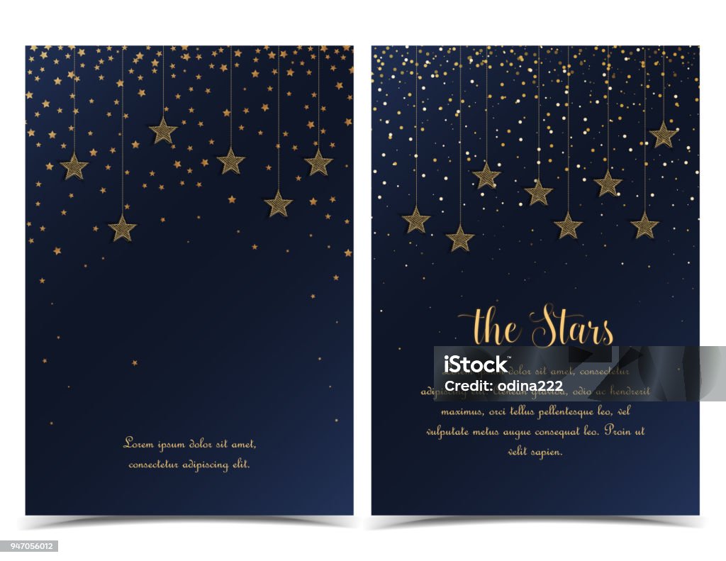 Ciel de nuit avec les étoiles - clipart vectoriel de Forme étoilée libre de droits
