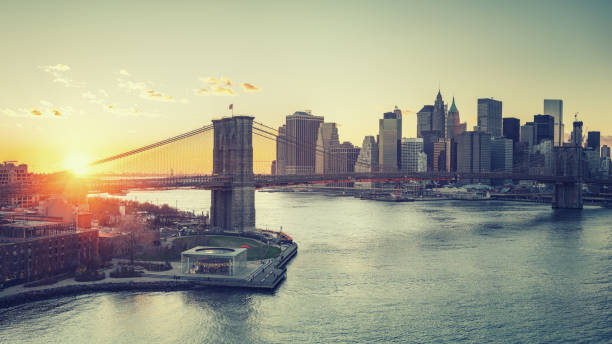 istock Brooklyn bridge and Manhattan at sunset 947056120