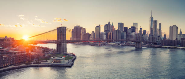 istock Brooklyn bridge and Manhattan at sunset 947056170