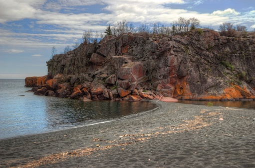 Black Beach is on the Northern Shore of Lake Superior by Silver Bay made of leftover Taconite Byproducts