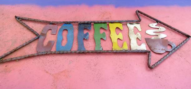 istock coffee sign in directional arrrow 947068866