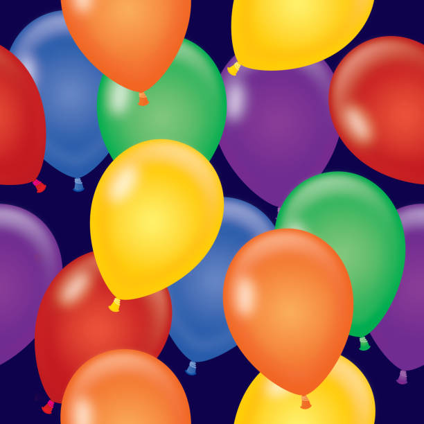 Colorful Balloons Seamless Vector seamless pattern of colorful balloon patterns stock illustrations