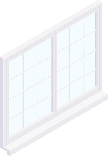 Square Window Animation Isometric Facade Square Window Frame Illustration Stock Illustration ...