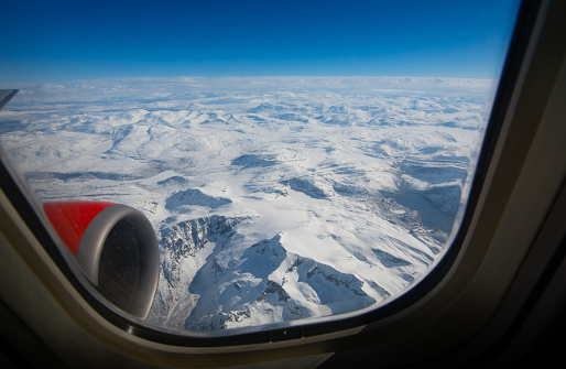 Window seat view over Norway