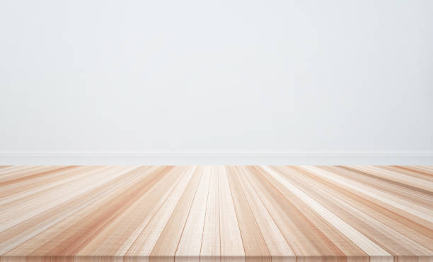 istock Empty wood table top isolated on white background for display or montage product 947092216