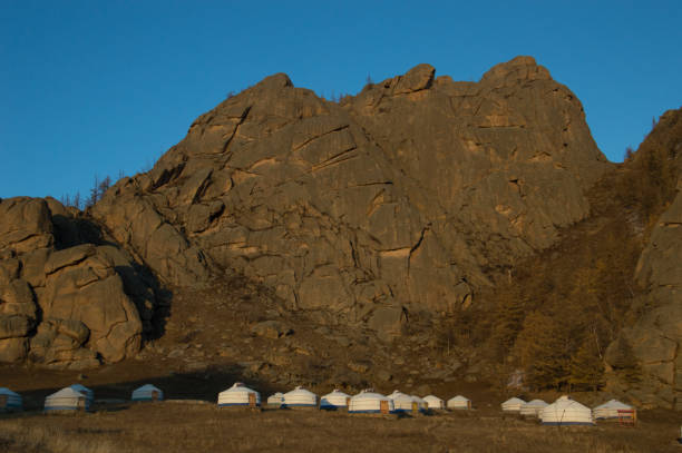 istock A Ger or Yurt Camp at the Base of Rugged Mountains at Sunset 947098850