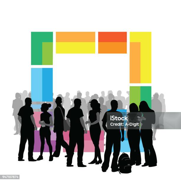 Young Adults Social Stock Illustration - Download Image Now - Teenager, Group Of People, In Silhouette