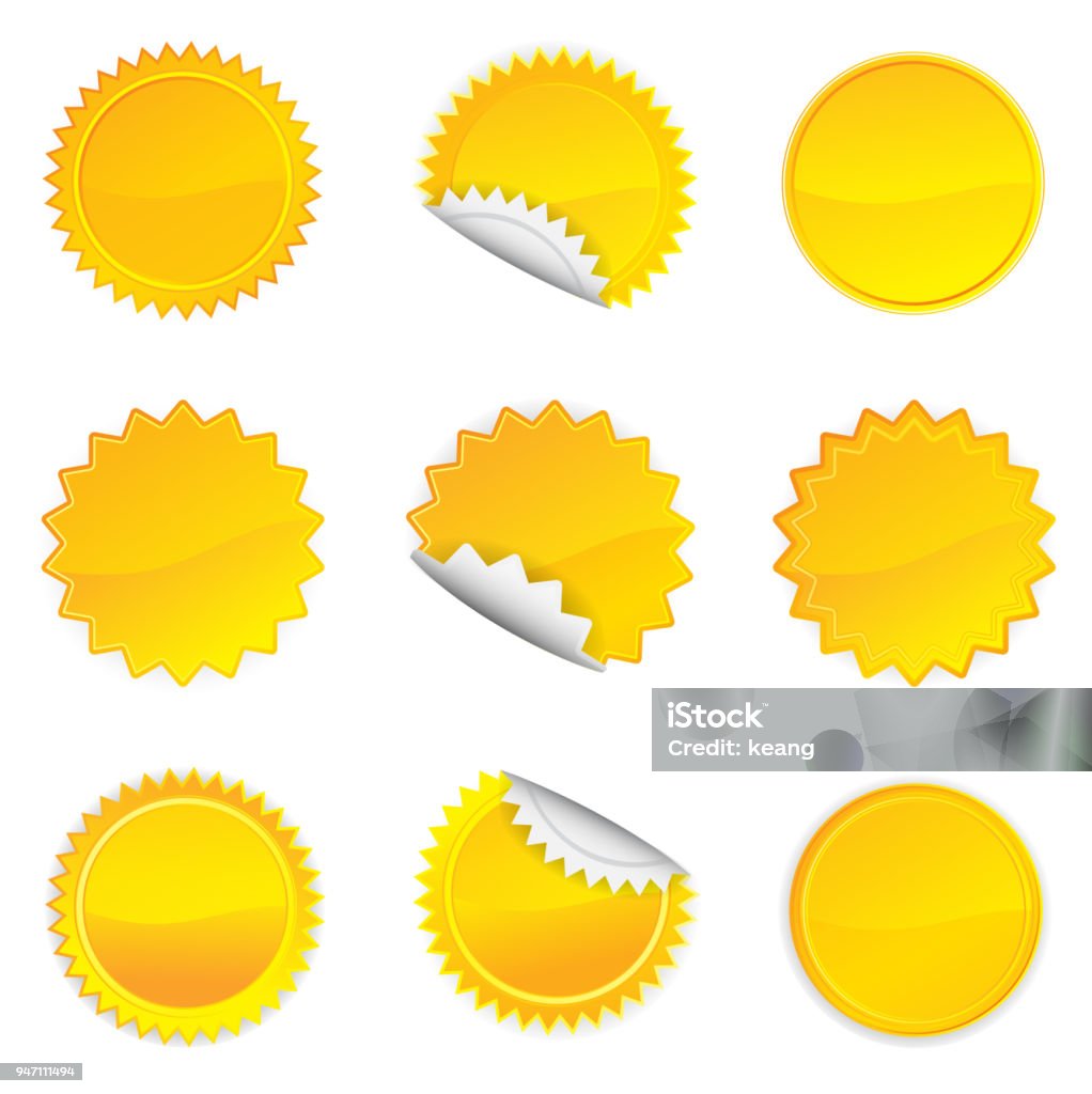 Starbursts jaune ensemble, vecteur Illustration 10 - clipart vectoriel de Halo lumineux libre de droits