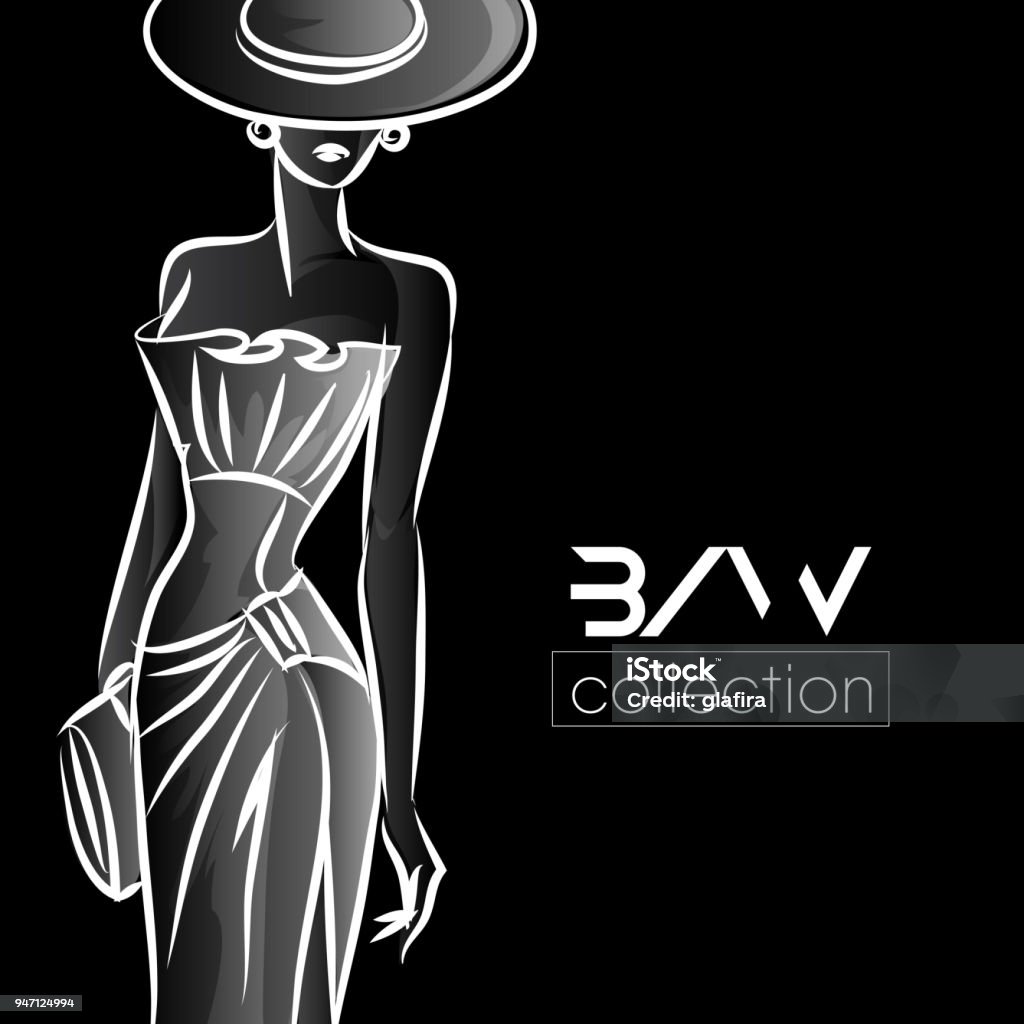 Hình Bóng Người Phụ Nữ Thời Trang Đen Trắng Người Mẫu Thời Trang ...