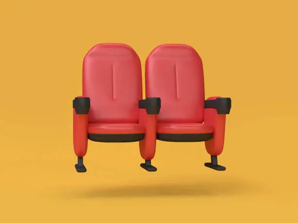 movie-cinema chair abstract cartoon style 3d rendering movie,cinema,entertainment concept