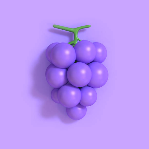 istock 3d purple-violet grape cartoon style 3d rendering 947127112