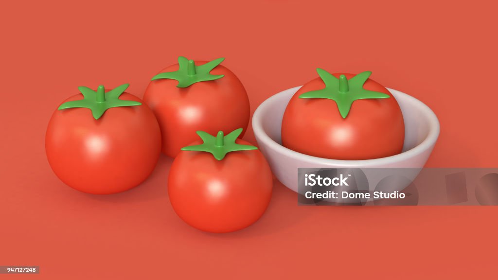Resumen De Tomate 3d Dibujos Animados Estilo Con Render 3d Taza Foto de  stock y más banco de imágenes de Alimento - iStock