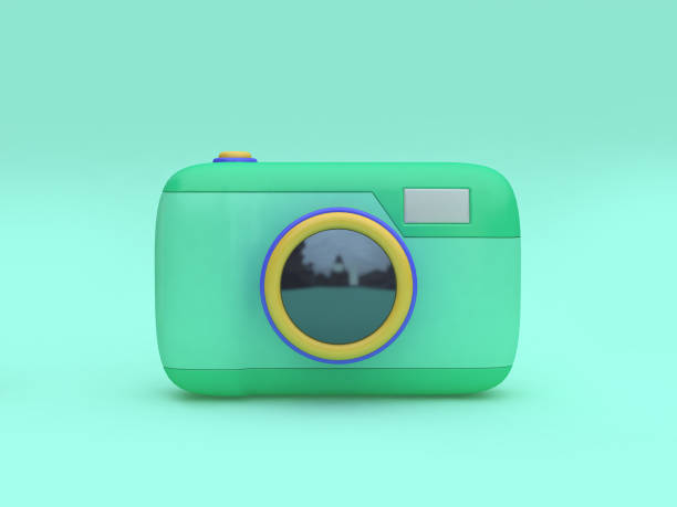 istock 3d green toy camera cartoon style minimal green background 3d rendering 947127292