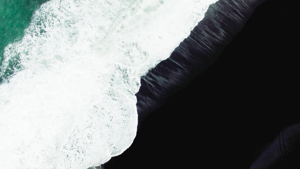 istock Iceland black sand beach from the sky 947129042