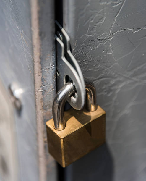 istock Closeup of a locked padlock 947132122