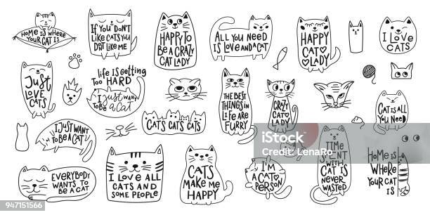 愛に狂う猫婦人シャツ引用レタリング - 飼い猫のベクターアート素材や画像を多数ご用意 - 飼い猫, 書体, イラストレーション