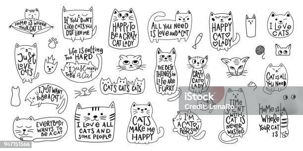 Crazy Love Cat Lady Shirt Quote Lettering Stock Illustration - Download Image Now - Domestic Cat, Typescript, Illustration