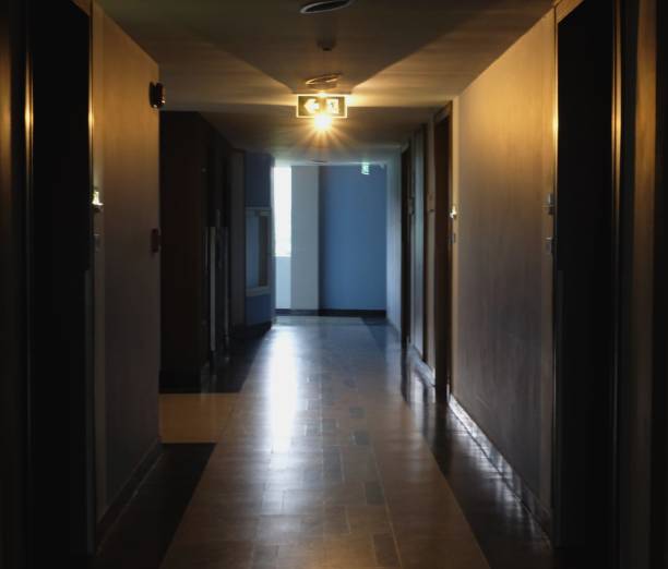 istock Hallways in hotel in dark tone 947162832