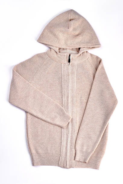 istock Beautiful hooded knitted jumper isolated. 947171758